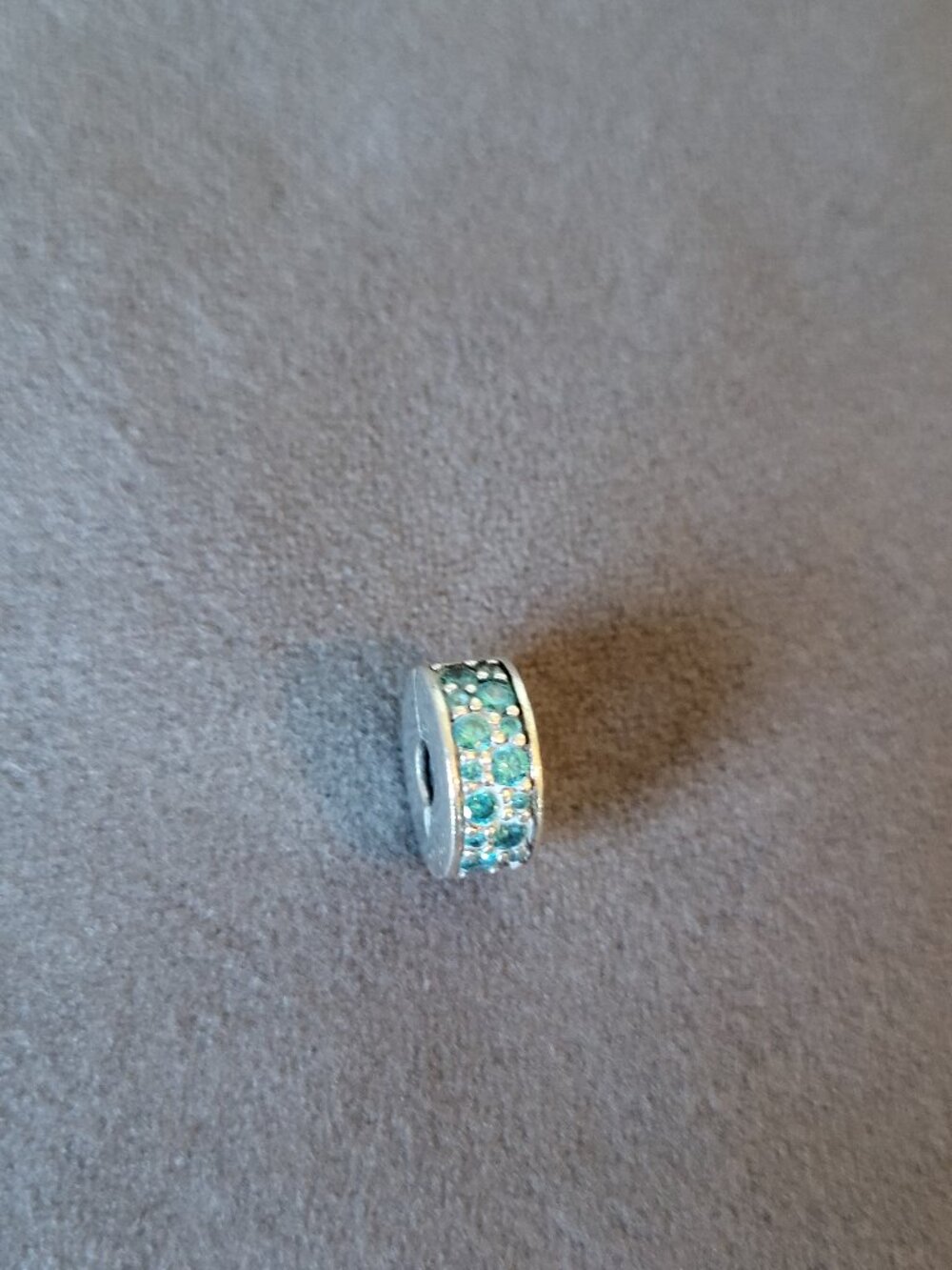 Pandora Blue Teal Pavé Hinged Clip Charm S925 ALE Sterling Silver